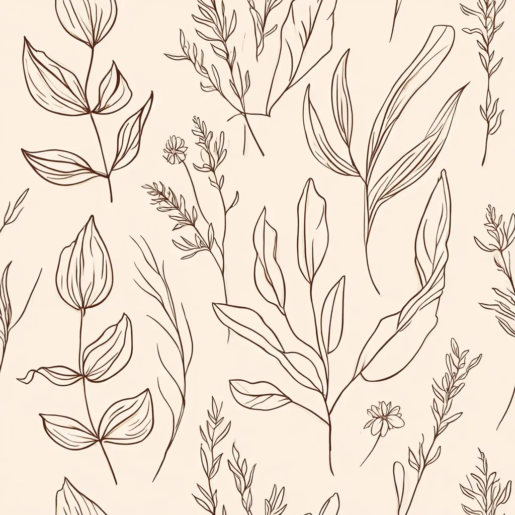 Botanical Grace — delicate botanical line drawing printable wall art